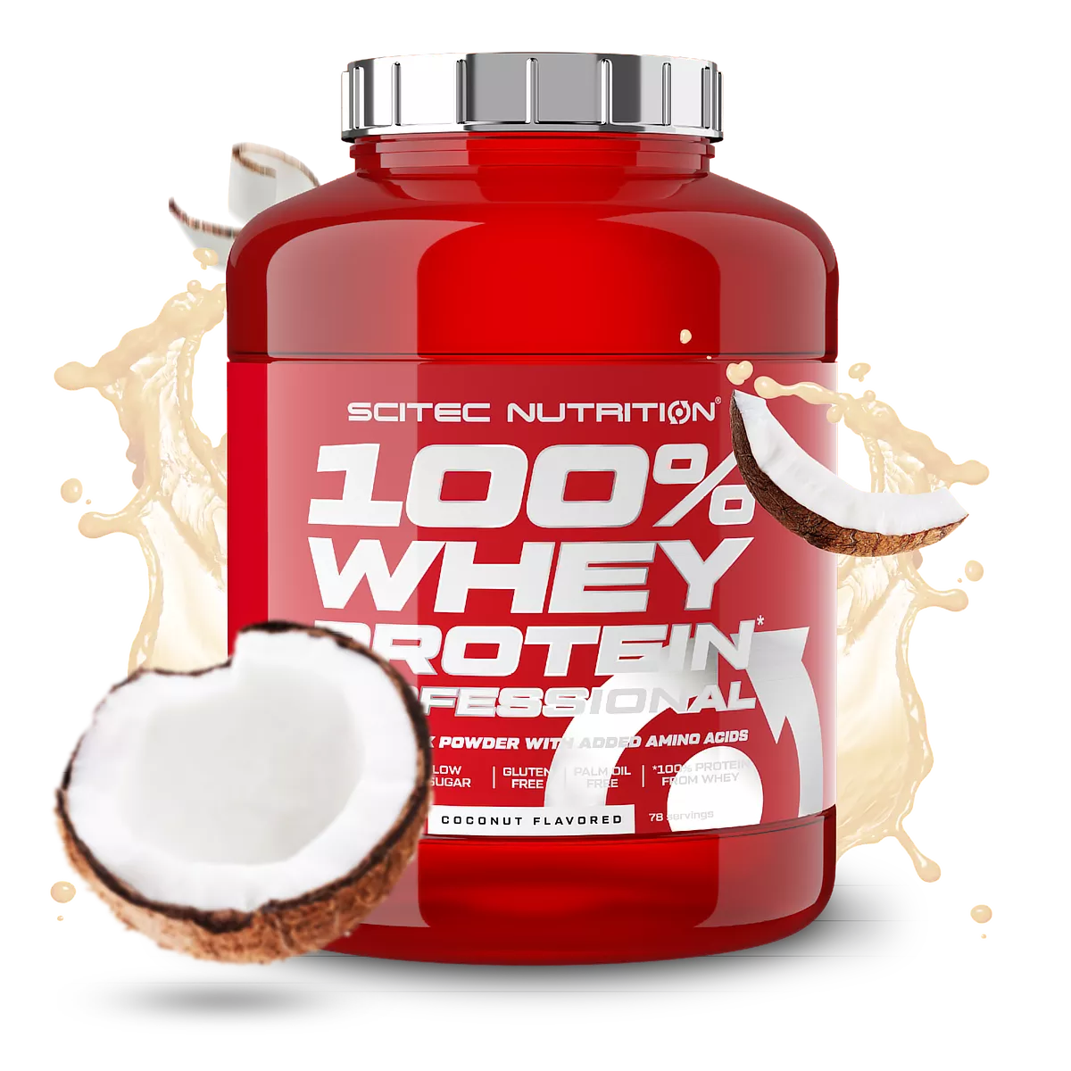 Опаковка на Scitec Nutrition 100% Whey Protein Professional с вкус на ванилия-горски плодове, 2,35 кг
