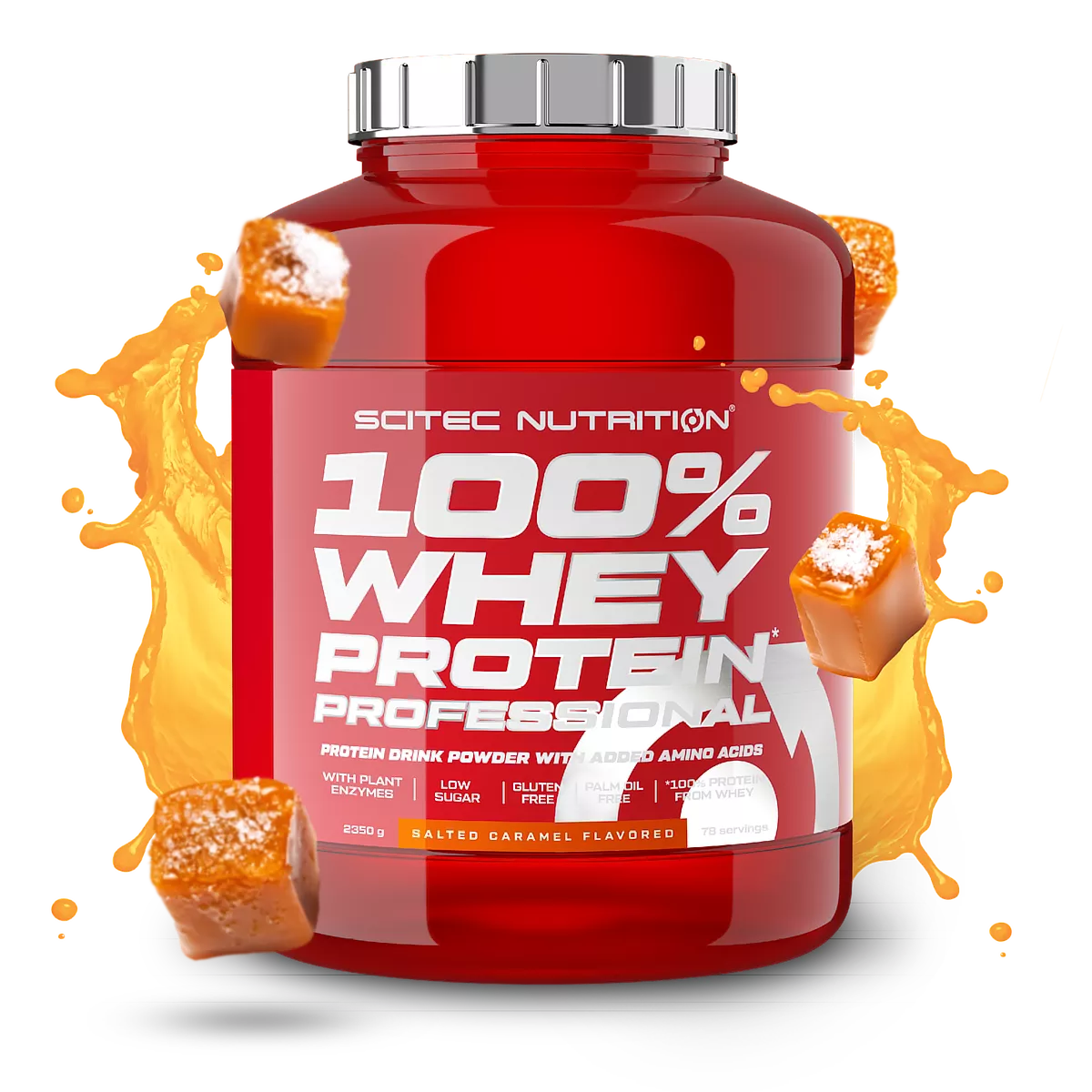 Опаковка на Scitec Nutrition 100% Whey Protein Professional с вкус на шоколадова вафла, 2,35 кг