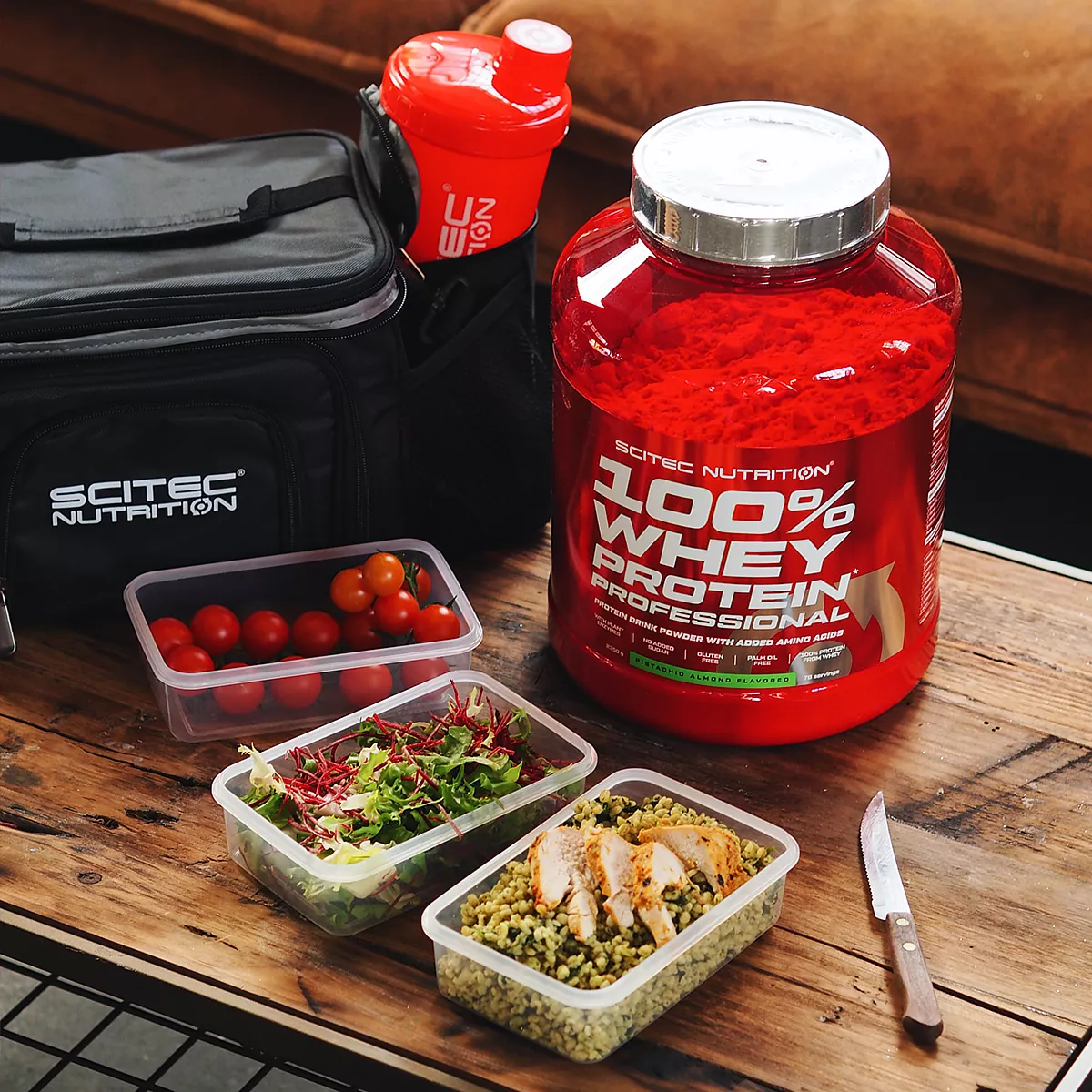 Опаковка на Scitec Nutrition 100% Whey Protein Professional с вкус на шоколад-кокос, 2,35 кг