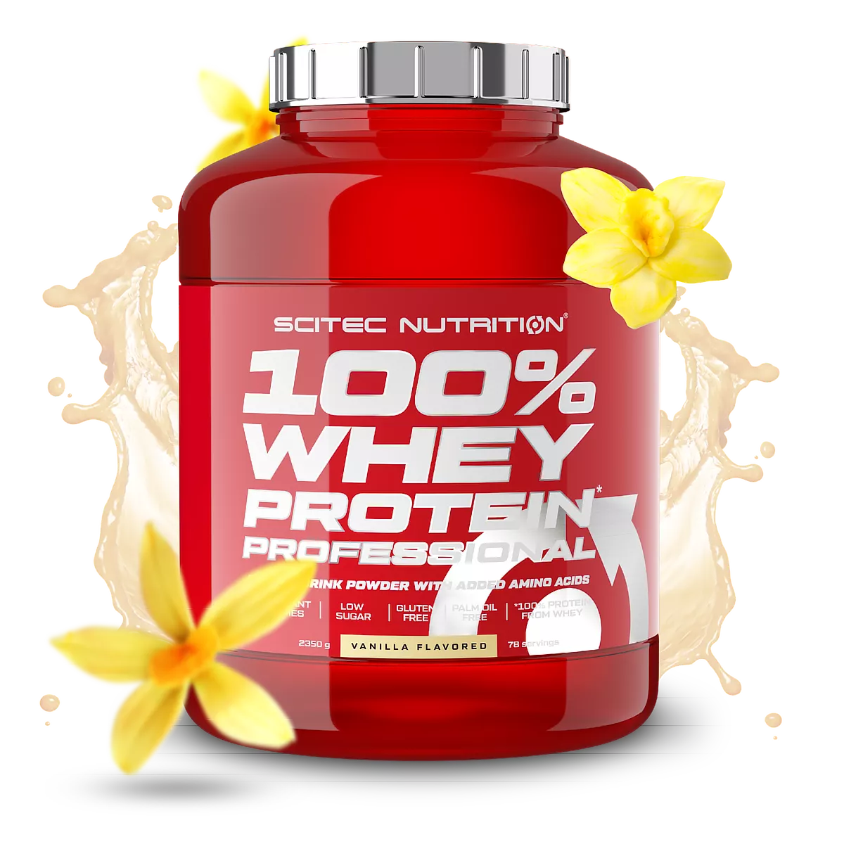 Опаковка на Scitec Nutrition 100% Whey Protein Professional с вкус на кокос, 2,35 кг