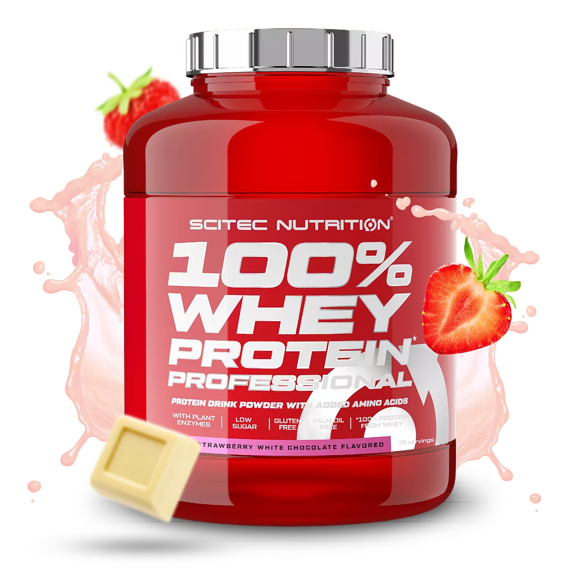 Опаковка на Scitec Nutrition 100% Whey Protein Professional с вкус на киви-банан, 2,35 кг