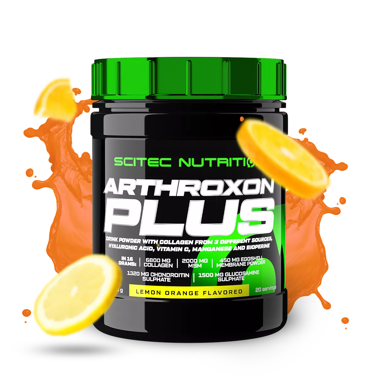 Разтворена напитка Scitec Nutrition Arthroxon Plus в чаша, показваща цвета на продукта