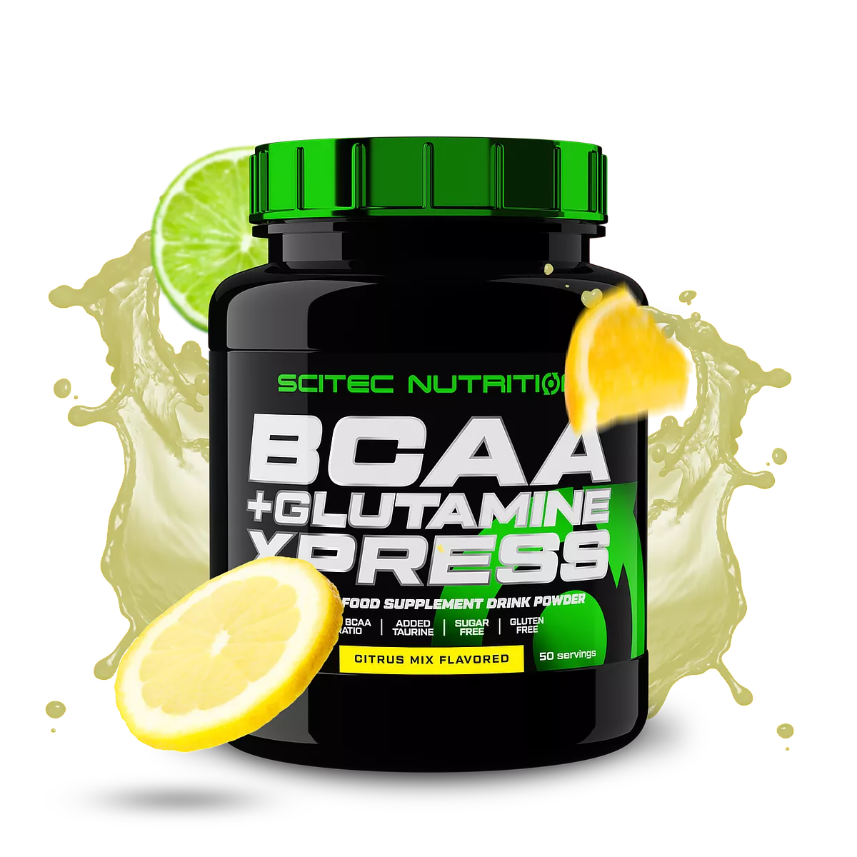 Различни вкусове на Scitec Nutrition BCAA + Glutamine Xpress, подредени един до друг