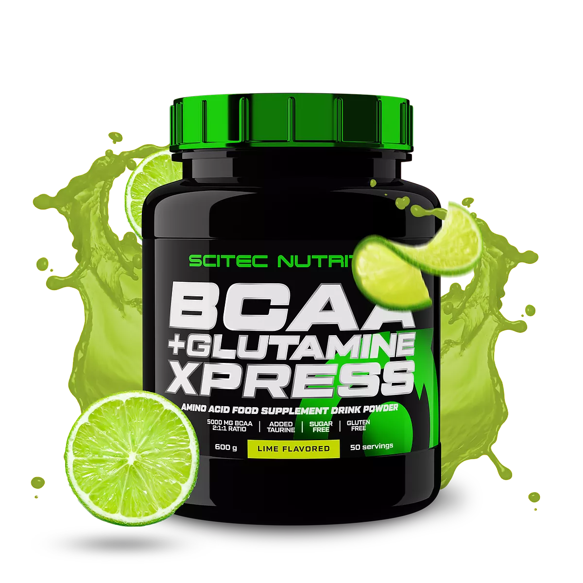 Опаковка на Scitec Nutrition BCAA + Glutamine Xpress отзад с информация за продукта