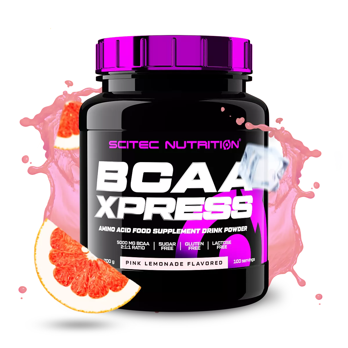 Мерителна лъжичка и прах BCAA-Xpress, готов за смесване