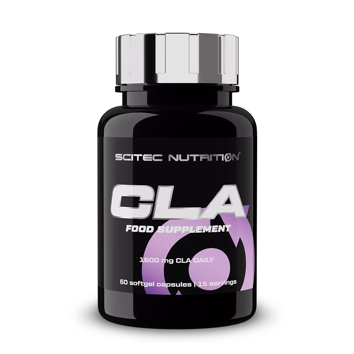 Опаковка на Scitec Nutrition CLA с 60 меки капсули, показваща името на продукта и марката.
