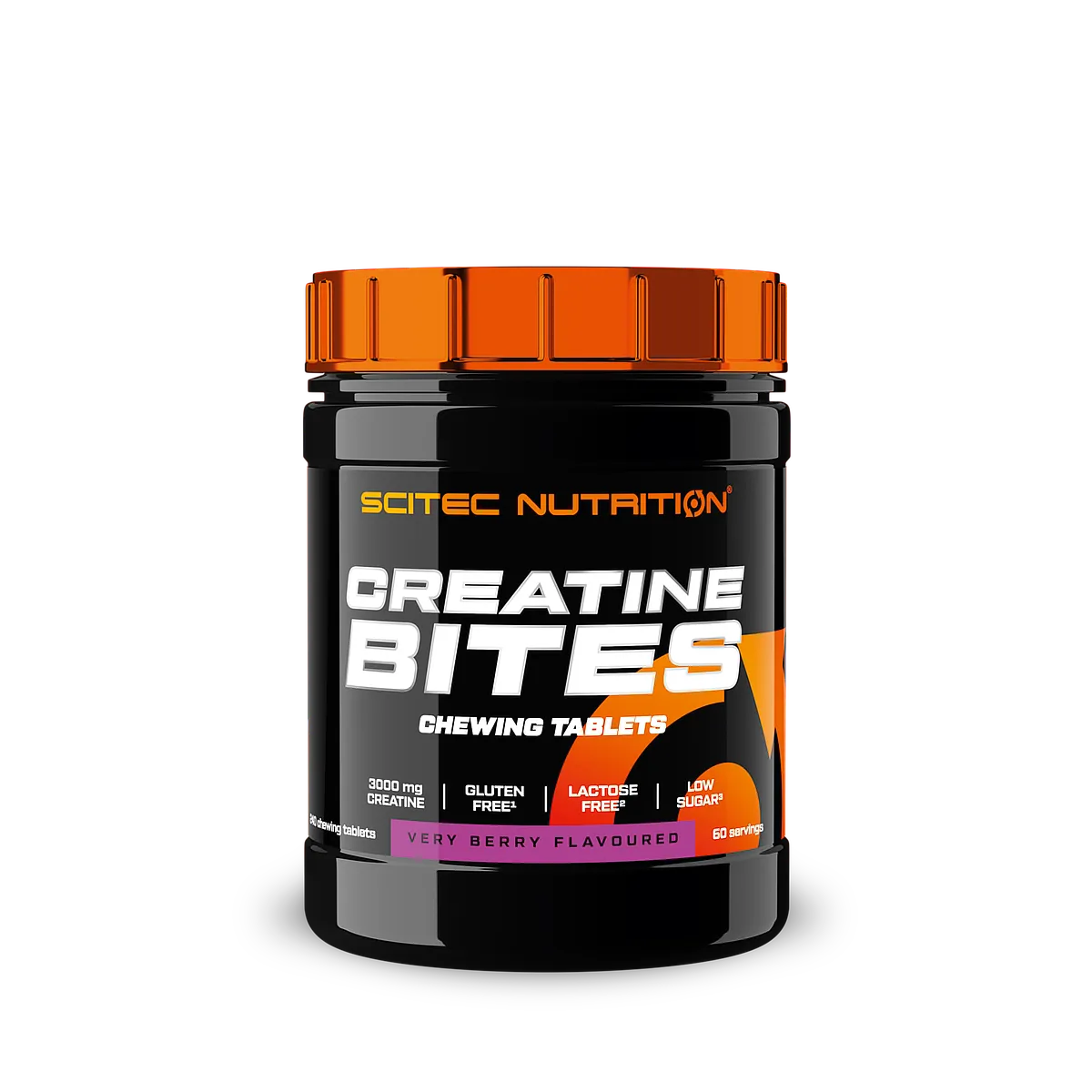 Scitec Nutrition Creatine Bites (240 табл.) – опаковка с дъвчащ креатин с вкус на червени плодове