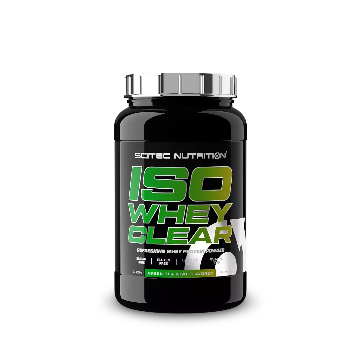 Детайлен изглед на етикета на Scitec Nutrition Iso Whey Clear с информация за състава