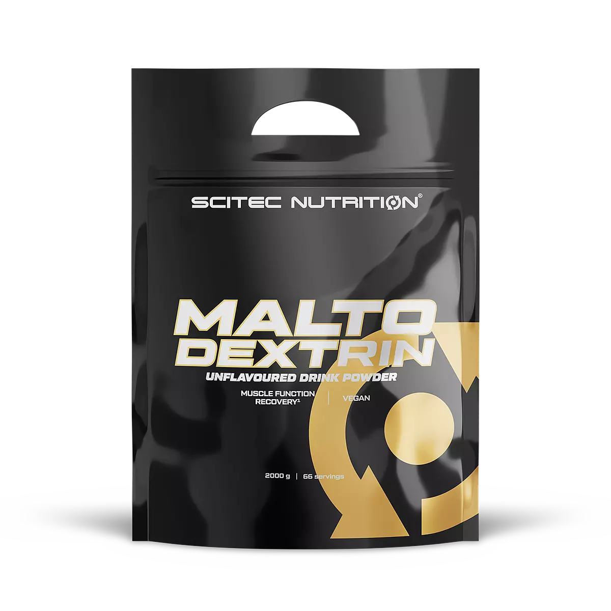 Опаковка на Scitec Nutrition Maltodextrin (2 kg), неутрален вкус, на спортен фон