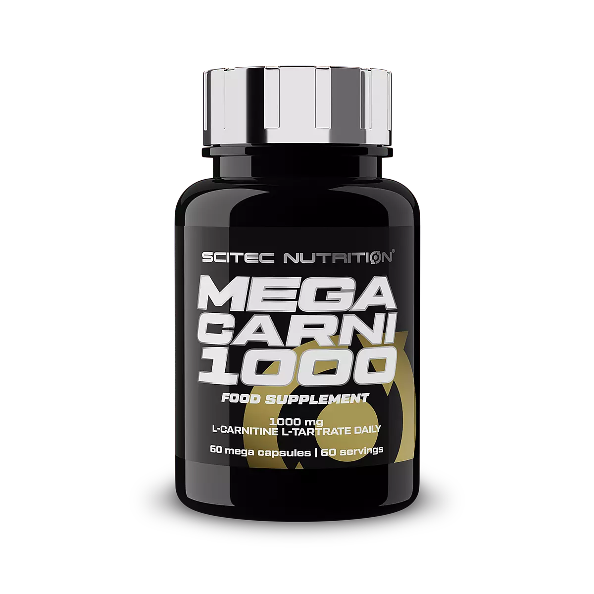 Опаковка на Scitec Nutrition Mega Carni 1000 с 60 капсули L-карнитин