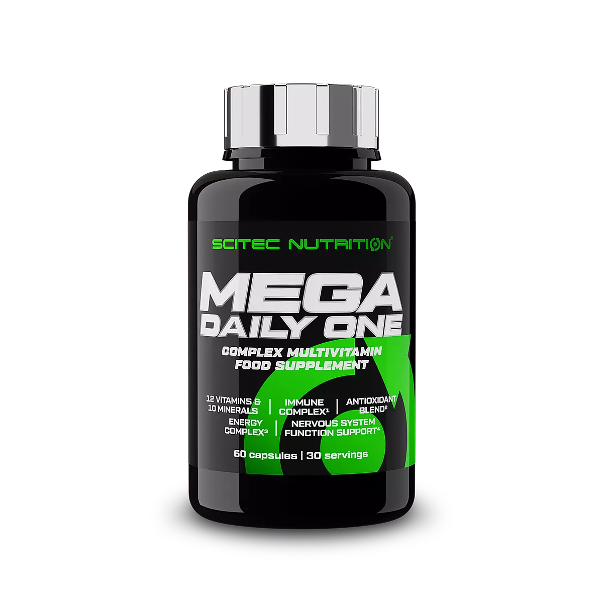 Опаковка на Scitec Nutrition Mega Daily One (60 капсули) отпред, показваща името на продукта и марката.