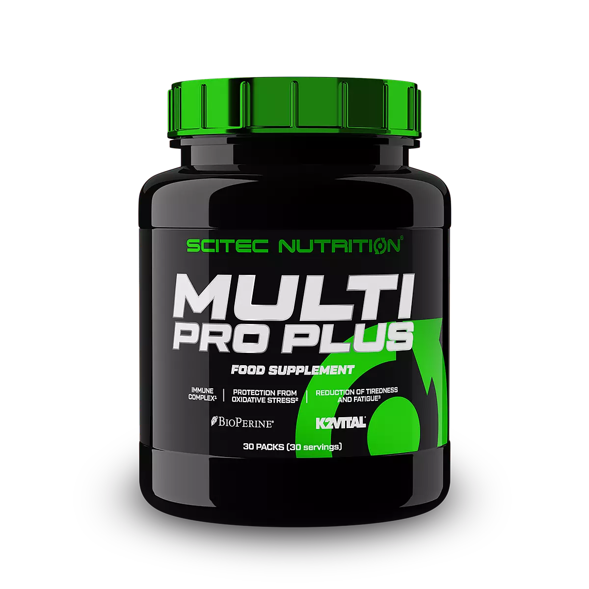 Опаковка Scitec Nutrition Multi-Pro Plus (30 пак.) на бял фон