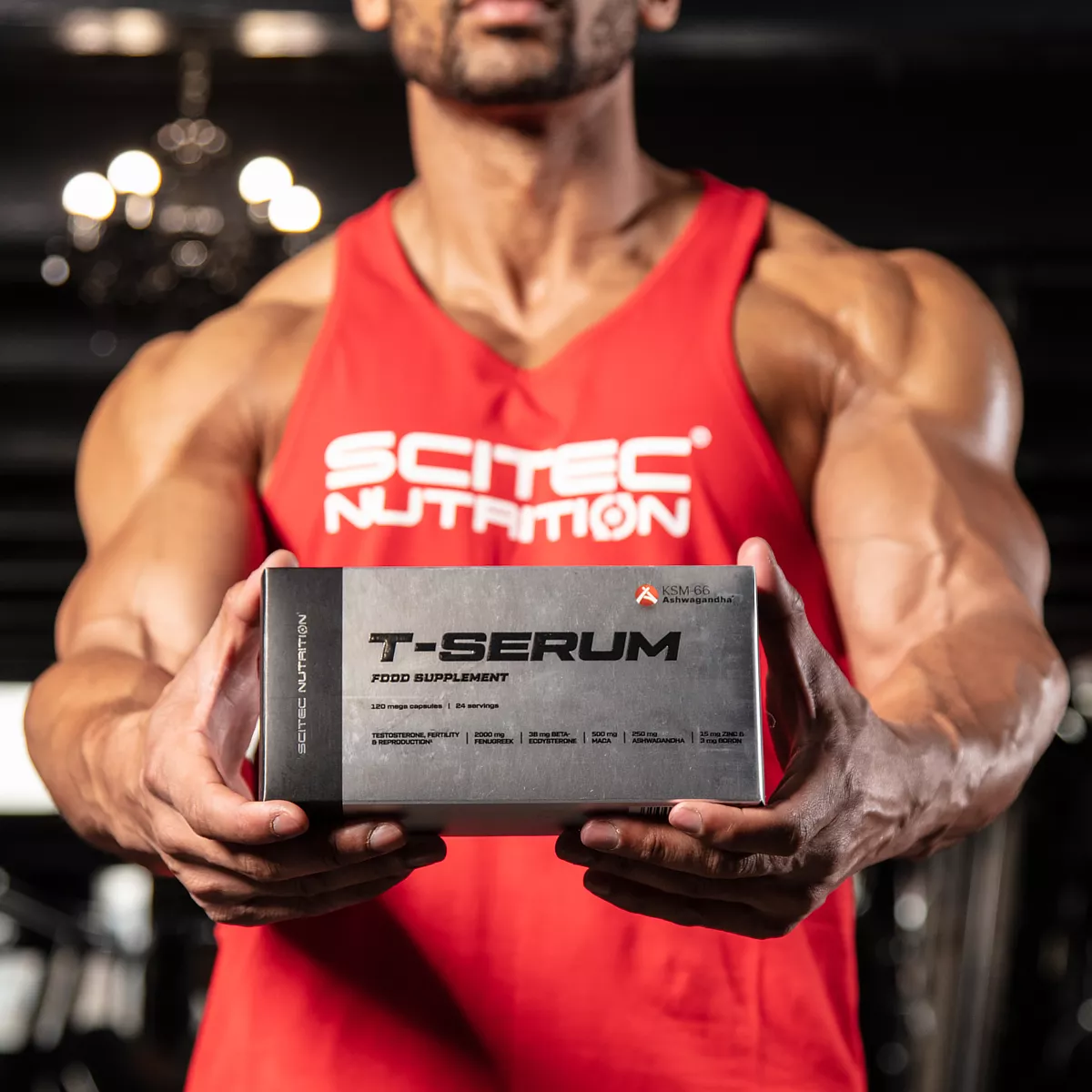 Scitec Nutrition T-Serum - Отворен продукт, показващ капсулите