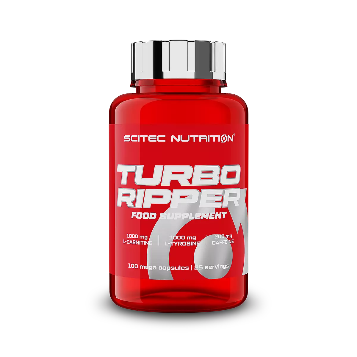 Опаковка на Scitec Nutrition Turbo Ripper (100 капсули) на бял фон