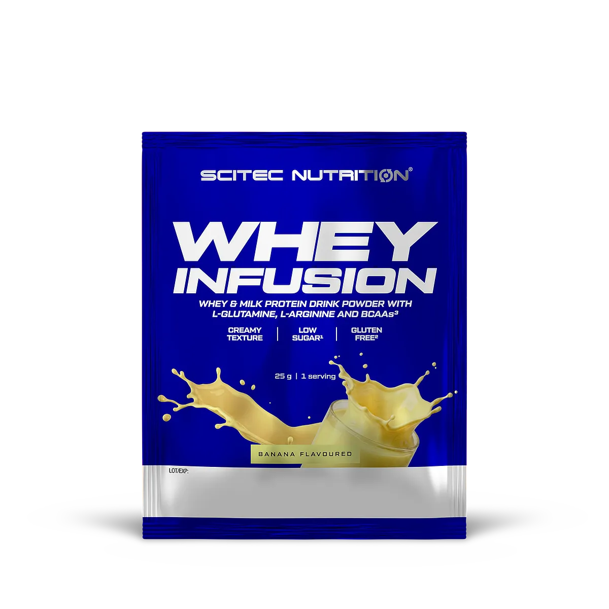 Опаковка на Scitec Nutrition Whey Infusion с вкус на банан