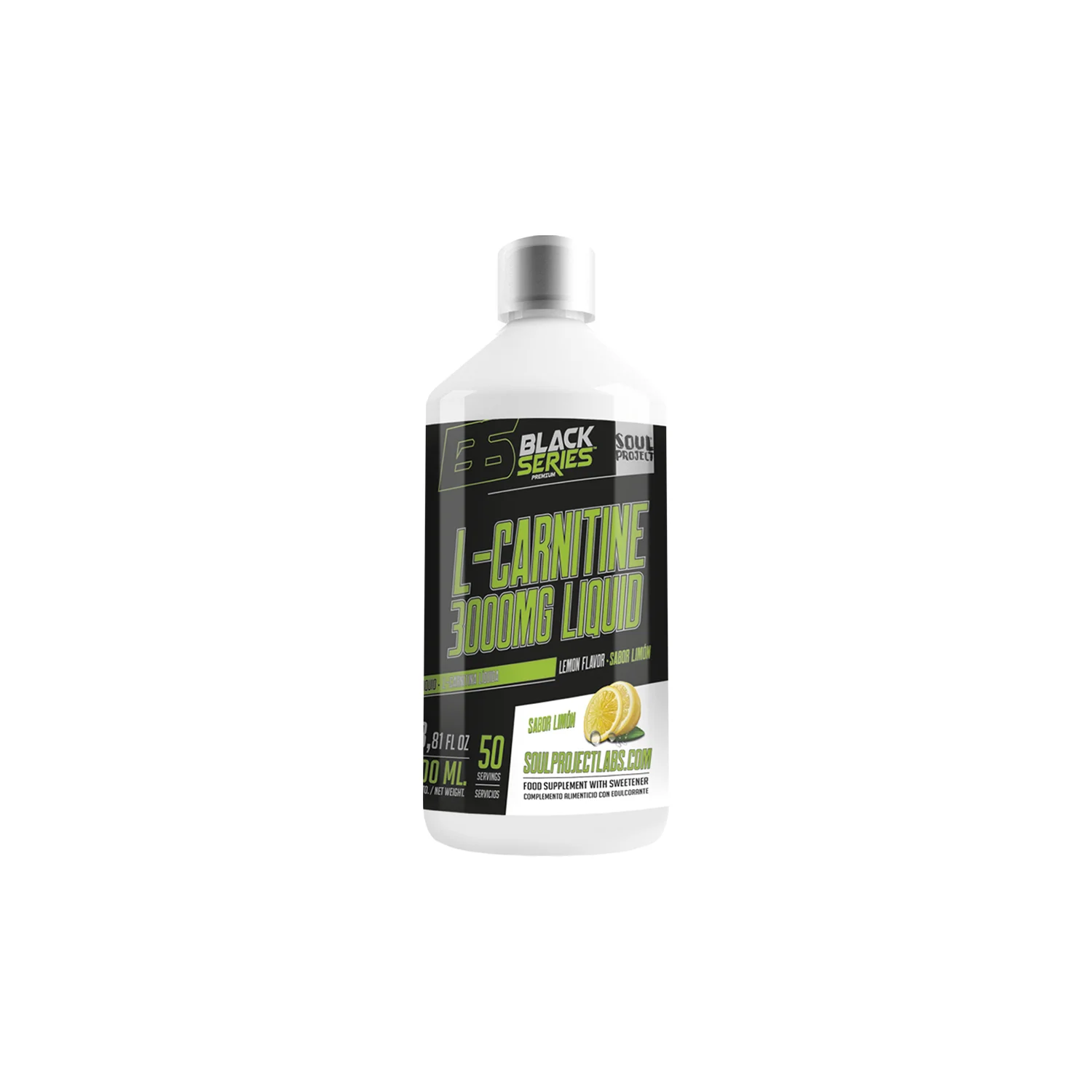 Soul Project Labs L-Carnitine 3000mg Liquid - 500ml етикет с информация за вкус лимон