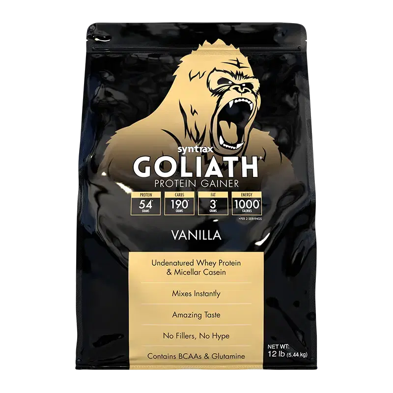 Syntrax Goliath Protein Gainer опаковка, вкус ванилия, преден изглед