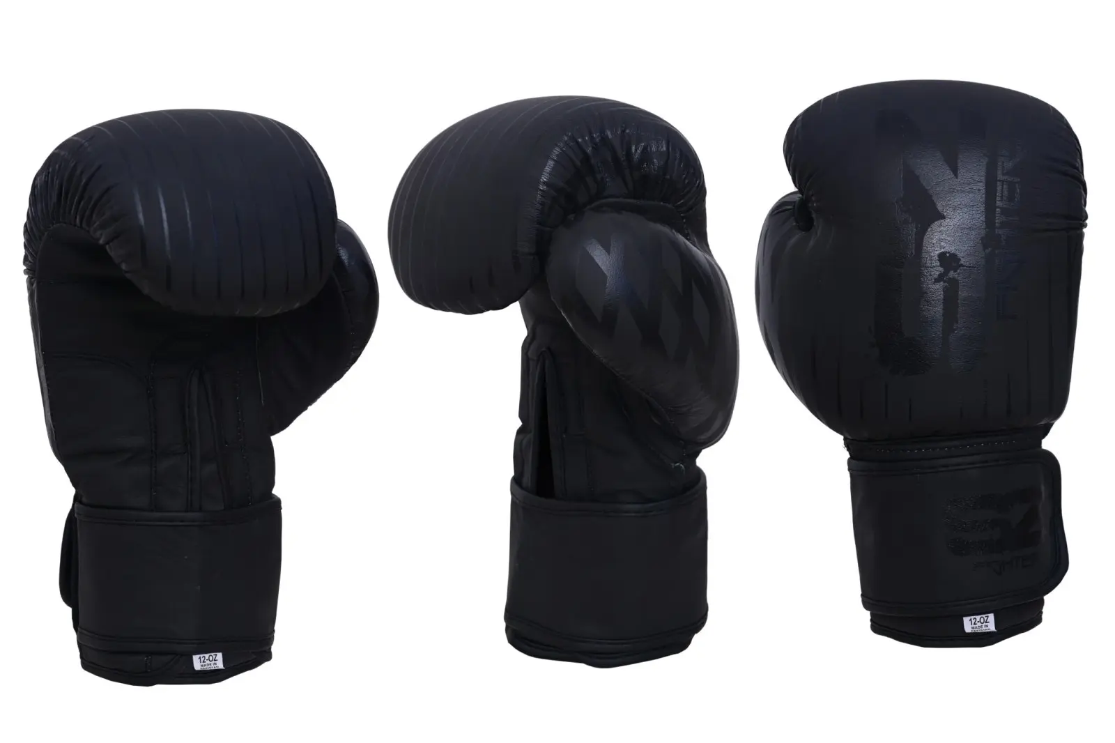 SZ Fighters – Боксови ръкавици изкуствена кожа – Plasma – Black/Black – триъгълен изглед