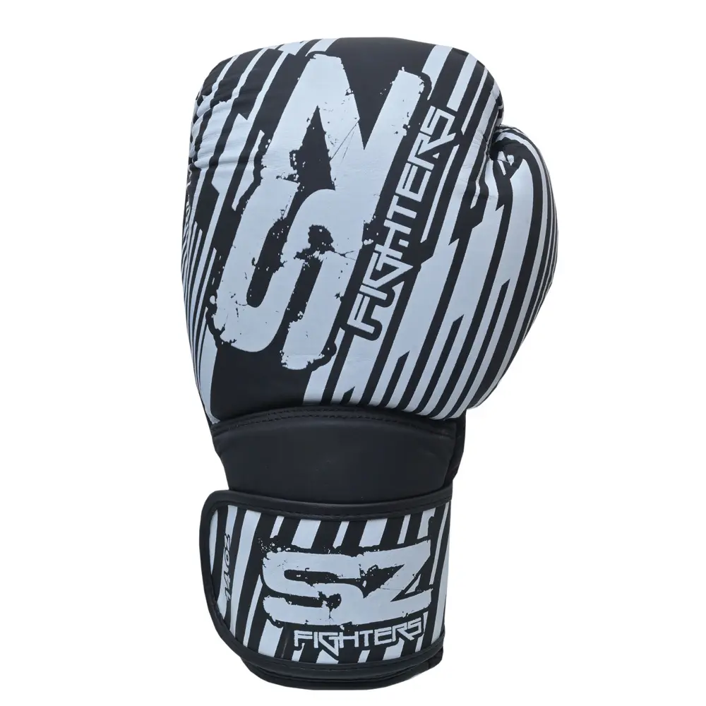 SZ Fighters – Боксови ръкавици естествена кожа – Plasma 2.0 Black – White, страничен изглед