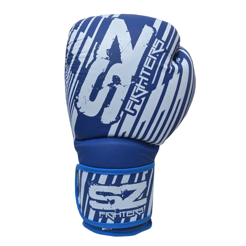 SZ Fighters – Боксови ръкавици естествена кожа – Plasma 2.0 Blue-White – страничен изглед
