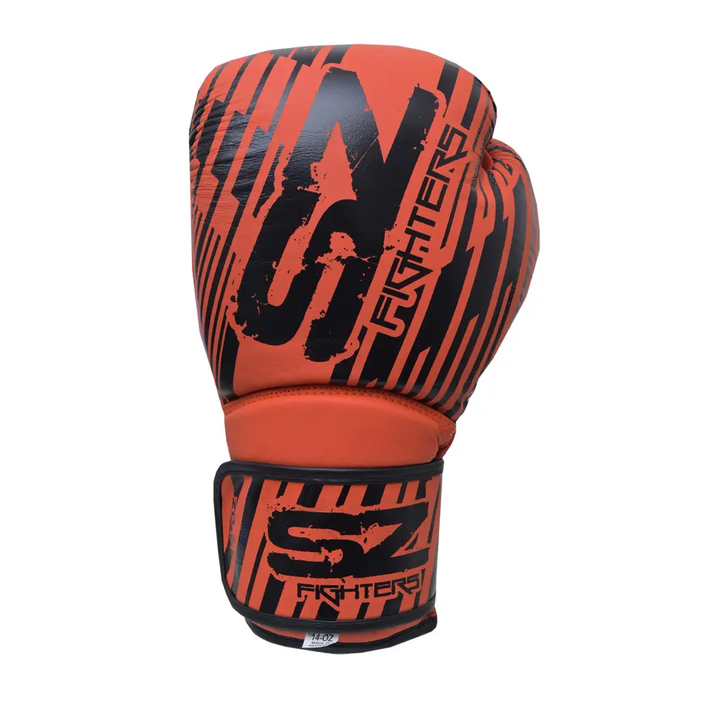 SZ Fighters – Боксови ръкавици естествена кожа – Plasma 2.0 Orange-Black, преден изглед
