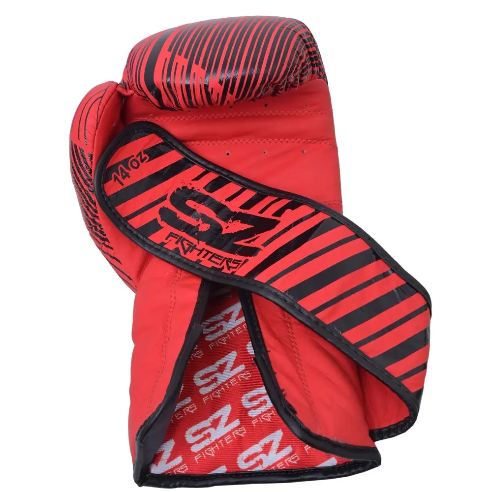SZ Fighters – Боксови ръкавици естествена кожа – Plasma 2.0 Red-Black, отворени