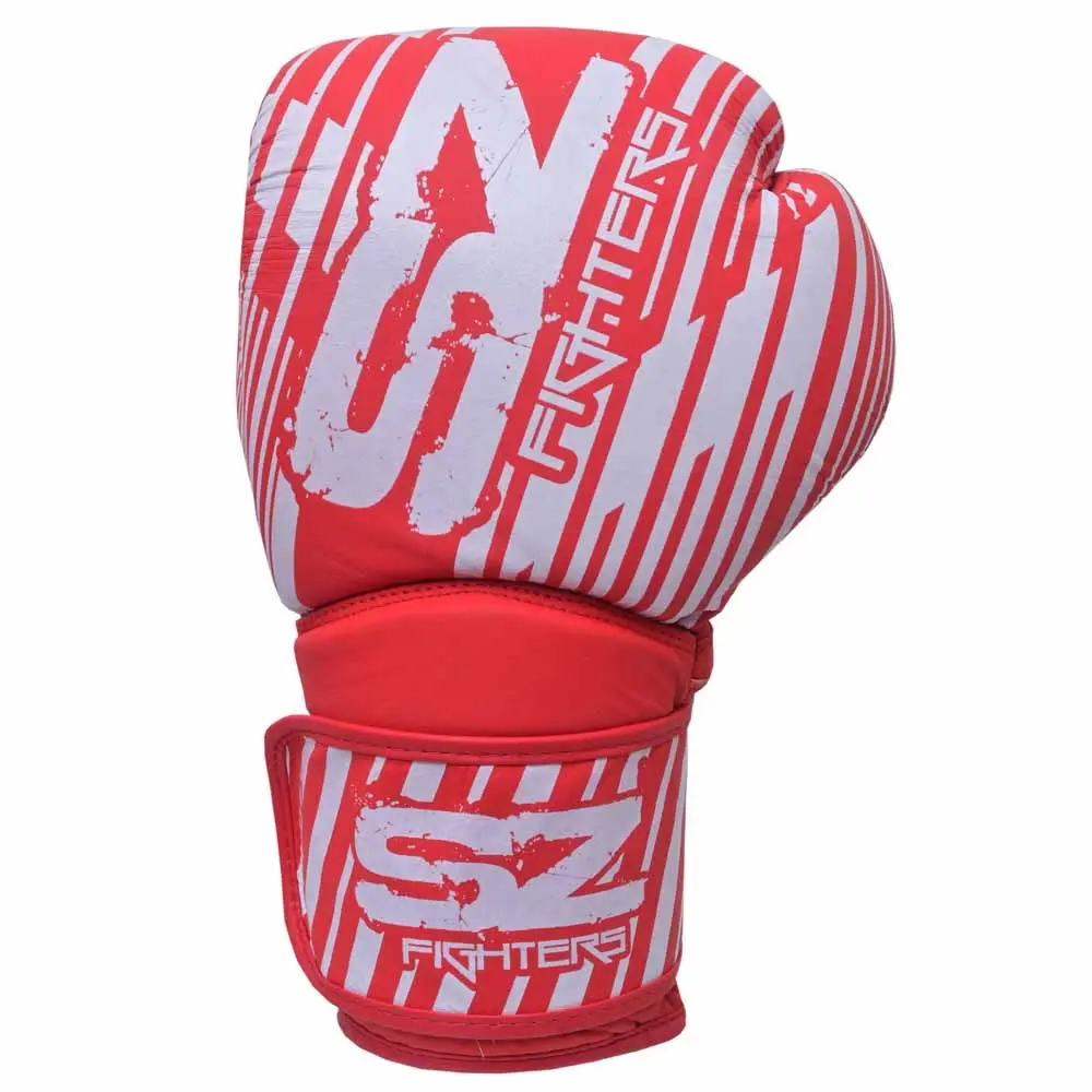 SZ Fighters – Боксови ръкавици естествена кожа – Plasma 2.0 Red – White, външен вид