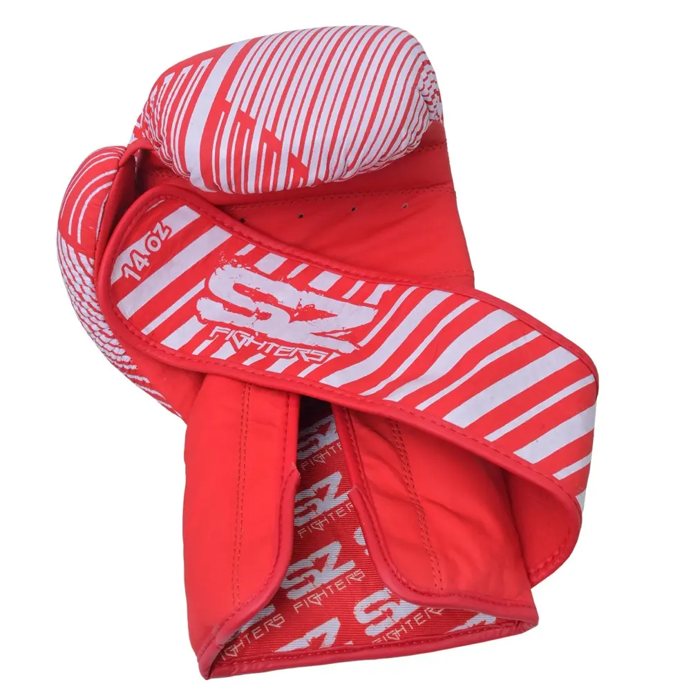 SZ Fighters – Боксови ръкавици естествена кожа – Plasma 2.0 Red – White, изглед отвътре