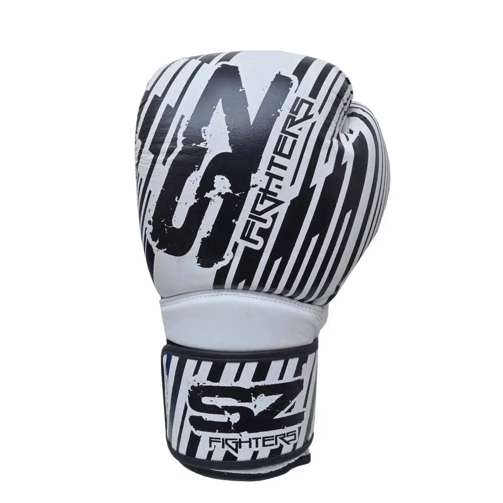 SZ Fighters – Боксови ръкавици естествена кожа – Plasma 2.0 White – Black, страничен изглед