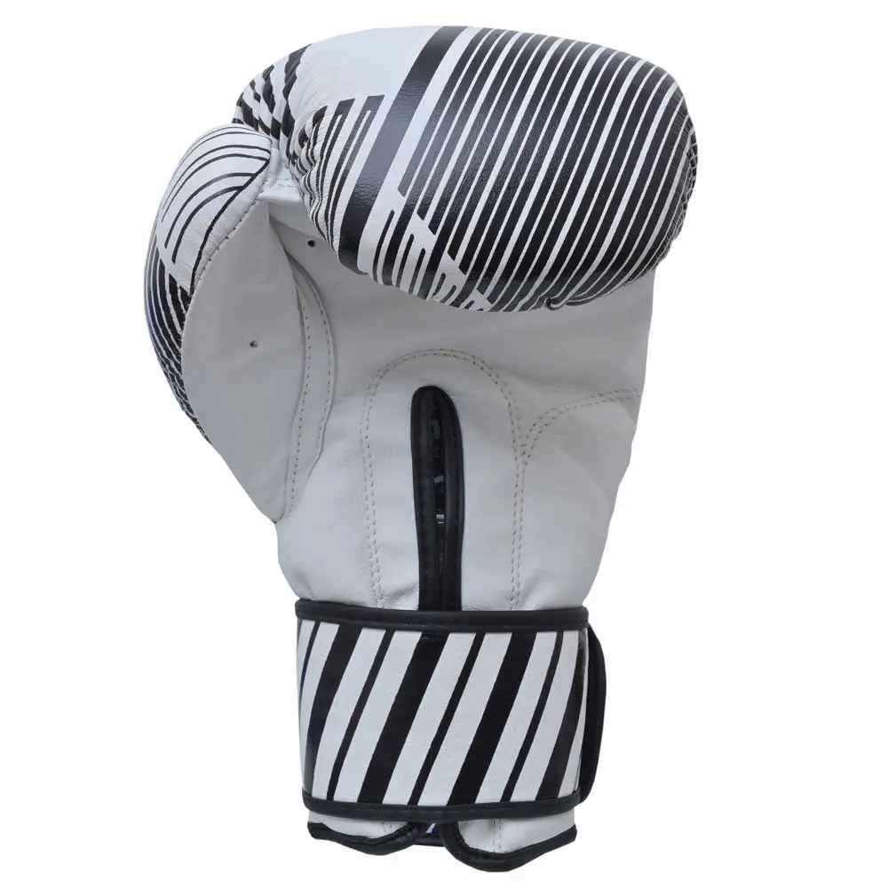 SZ Fighters – Боксови ръкавици естествена кожа – Plasma 2.0 White – Black, заден изглед