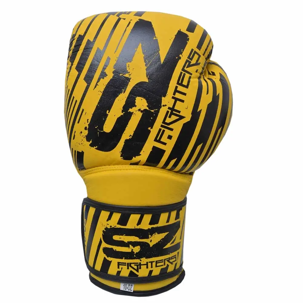 SZ Fighters – Боксови ръкавици естествена кожа – Plasma 2.0 Yellow-Black, страничен изглед