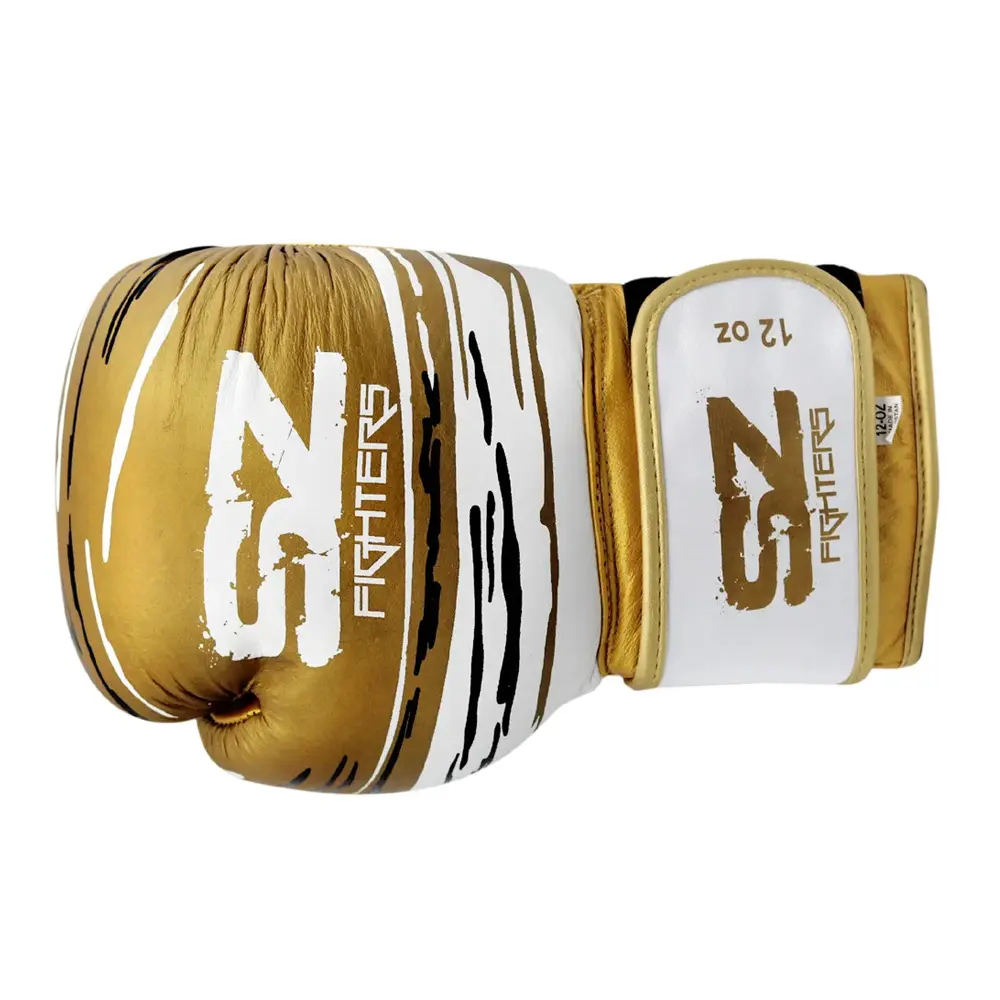 SZ Fighters – Боксови ръкавици изкуствена кожа – Madness – Gold, страничен изглед