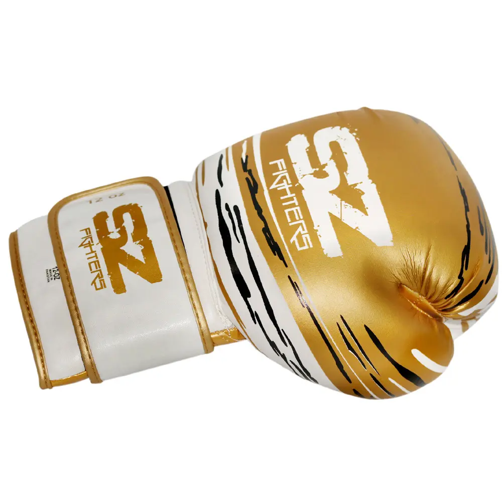 SZ Fighters – Боксови ръкавици изкуствена кожа – Madness – Gold, страничен изглед