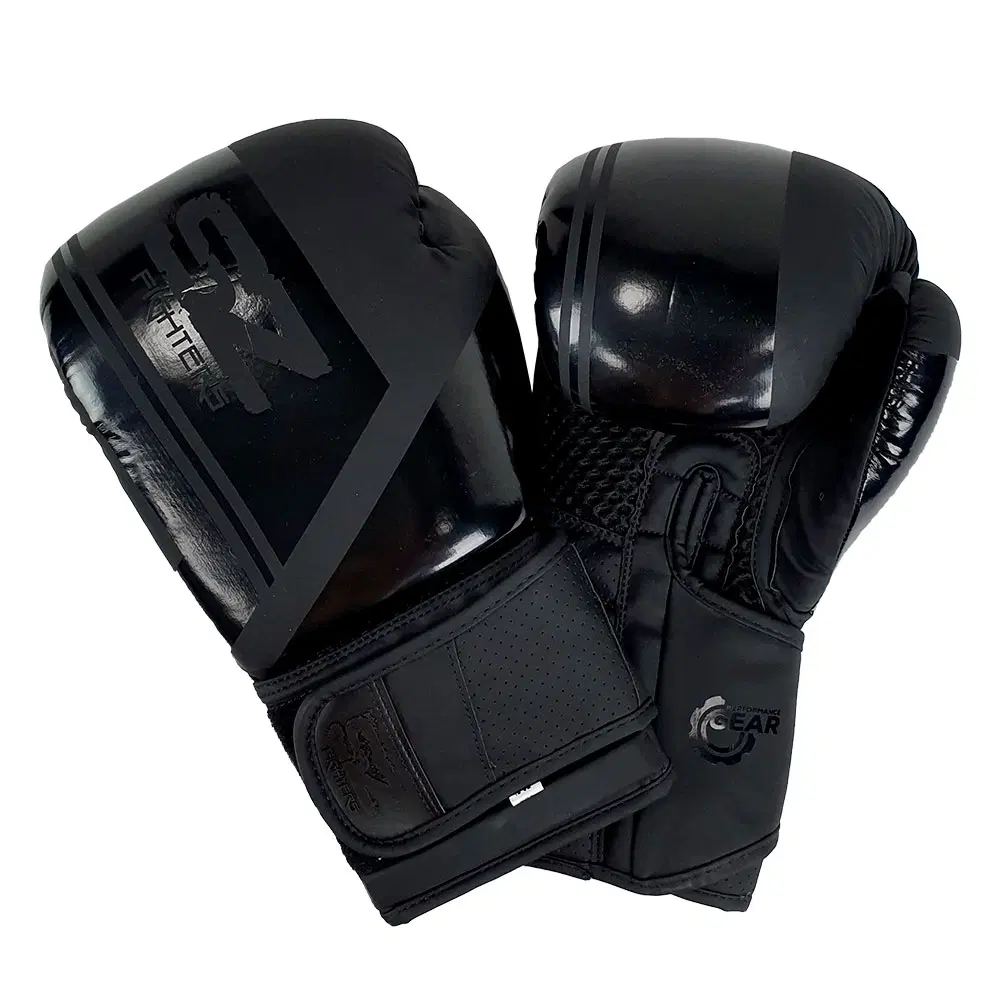 SZ Fighters – Боксови ръкавици естествена кожа – Indigo Black Matt, преден изглед