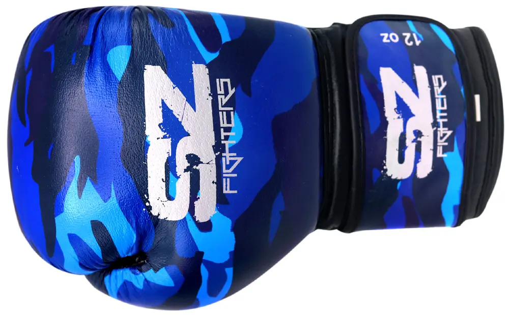 SZ Fighters – Боксови ръкавици естествена кожа – Camo – Blue, изглед отдолу