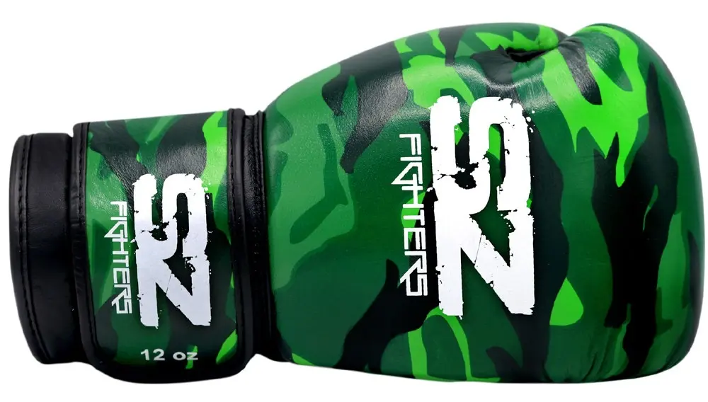 SZ Fighters – Боксови ръкавици естествена кожа – Camo – Green, страничен изглед