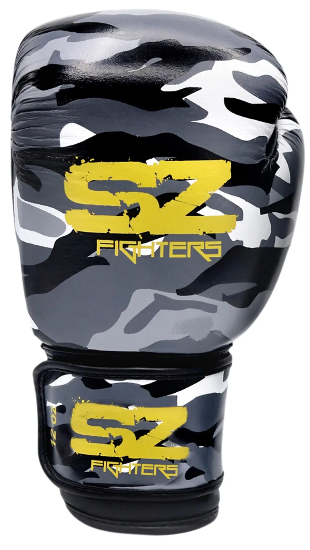 SZ Fighters – Боксови ръкавици естествена кожа – Camo – Grey – страничен изглед