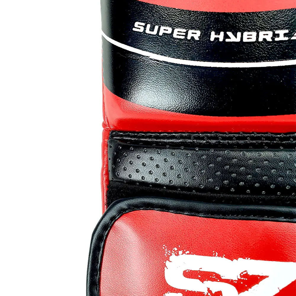 SZ Fighters – Боксови ръкавици изкуствена кожа – Thunder Red, ляв ръкавици детайл