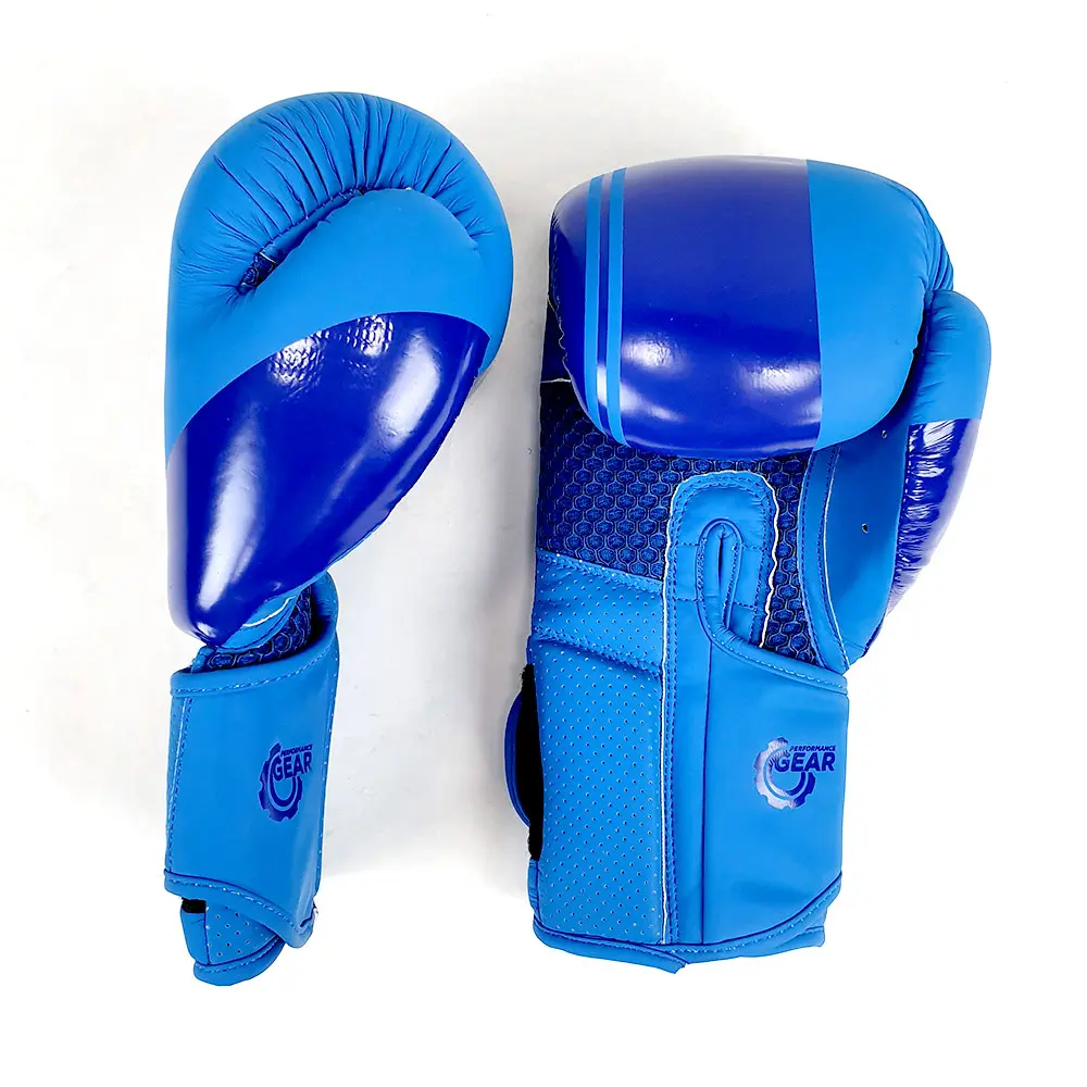 SZ Fighters – Боксови ръкавици изкуствена кожа – Indigo Blue Matt, изглед отгоре на двете ръкавици