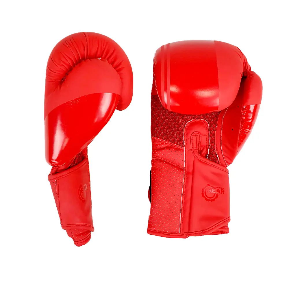 SZ Fighters – Боксови ръкавици изкуствена кожа – Indigo Red Matt изглед отгоре