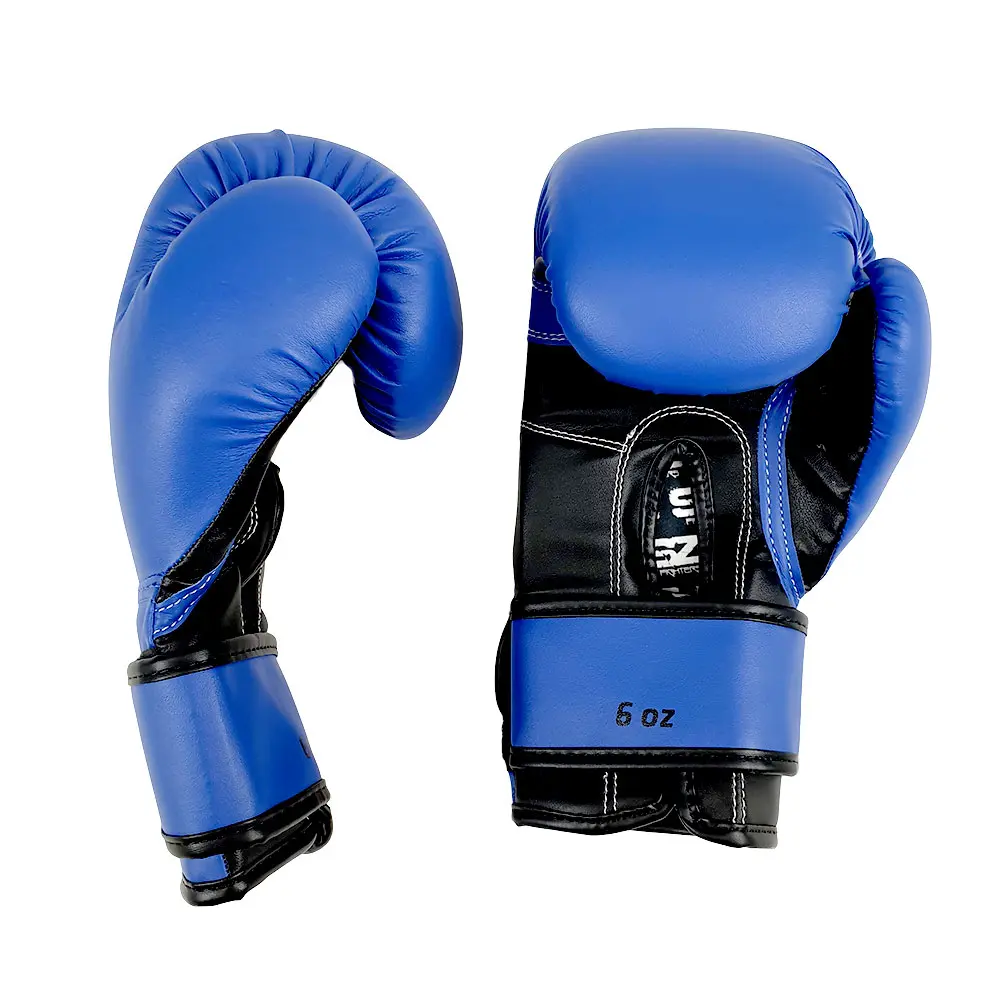 SZ Fighters – Боксови ръкавици изкуствена кожа – Kids Blue, страничен изглед, сини 6 oz