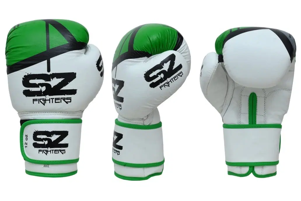 SZ Fighters – Боксови ръкавици естествена кожа Evo Victory – Green, преден изглед