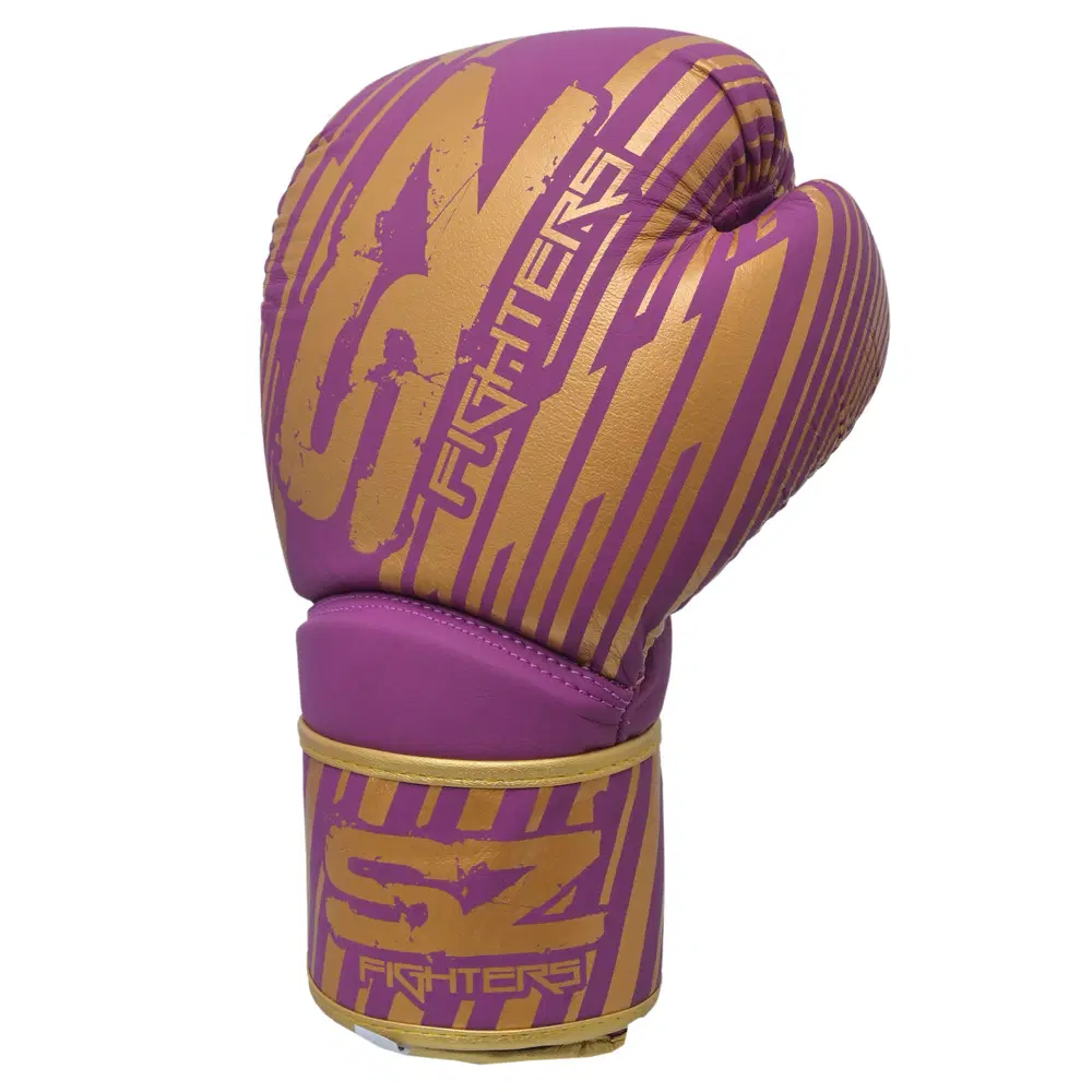SZ Fighters – Боксови ръкавици естествена кожа – Plasma 2.0 Purple – Gold