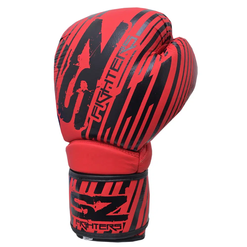 SZ Fighters – Боксови ръкавици естествена кожа – Plasma 2.0 Red-Black, преден изглед
