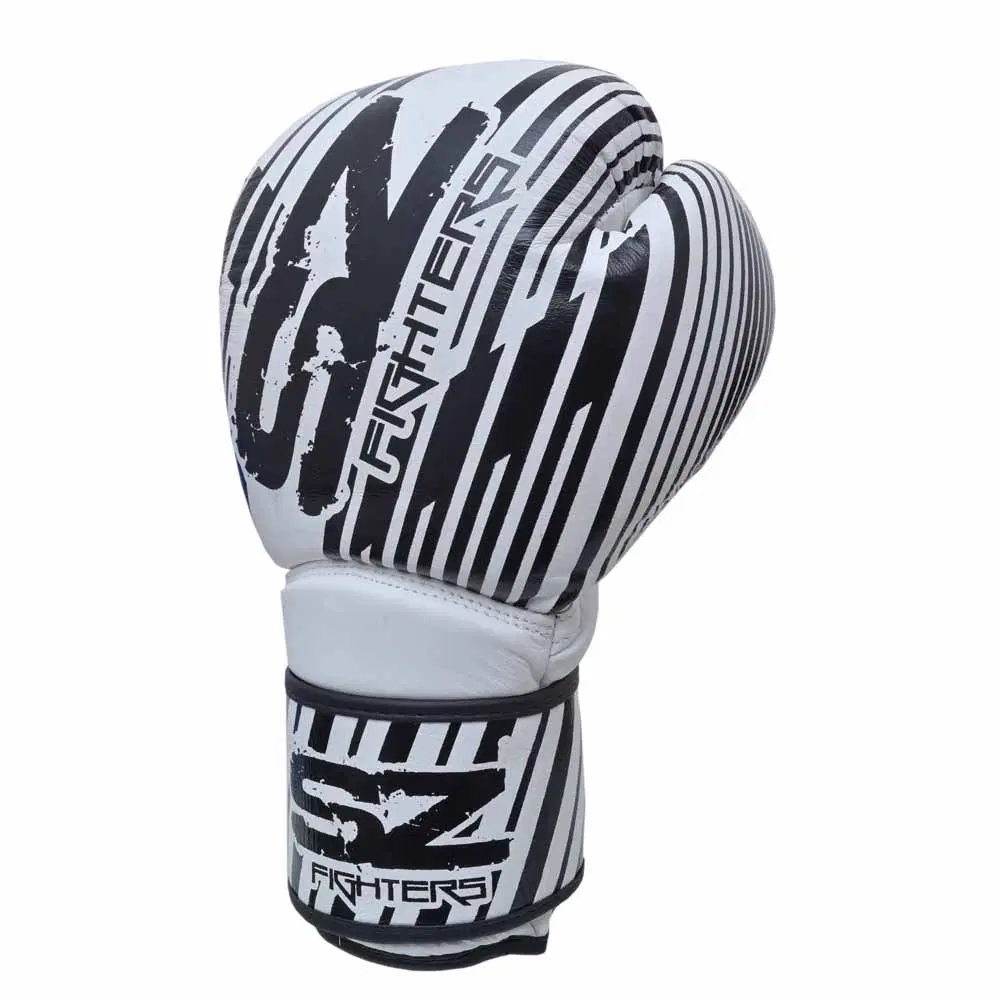 SZ Fighters – Боксови ръкавици естествена кожа – Plasma 2.0  White – Black