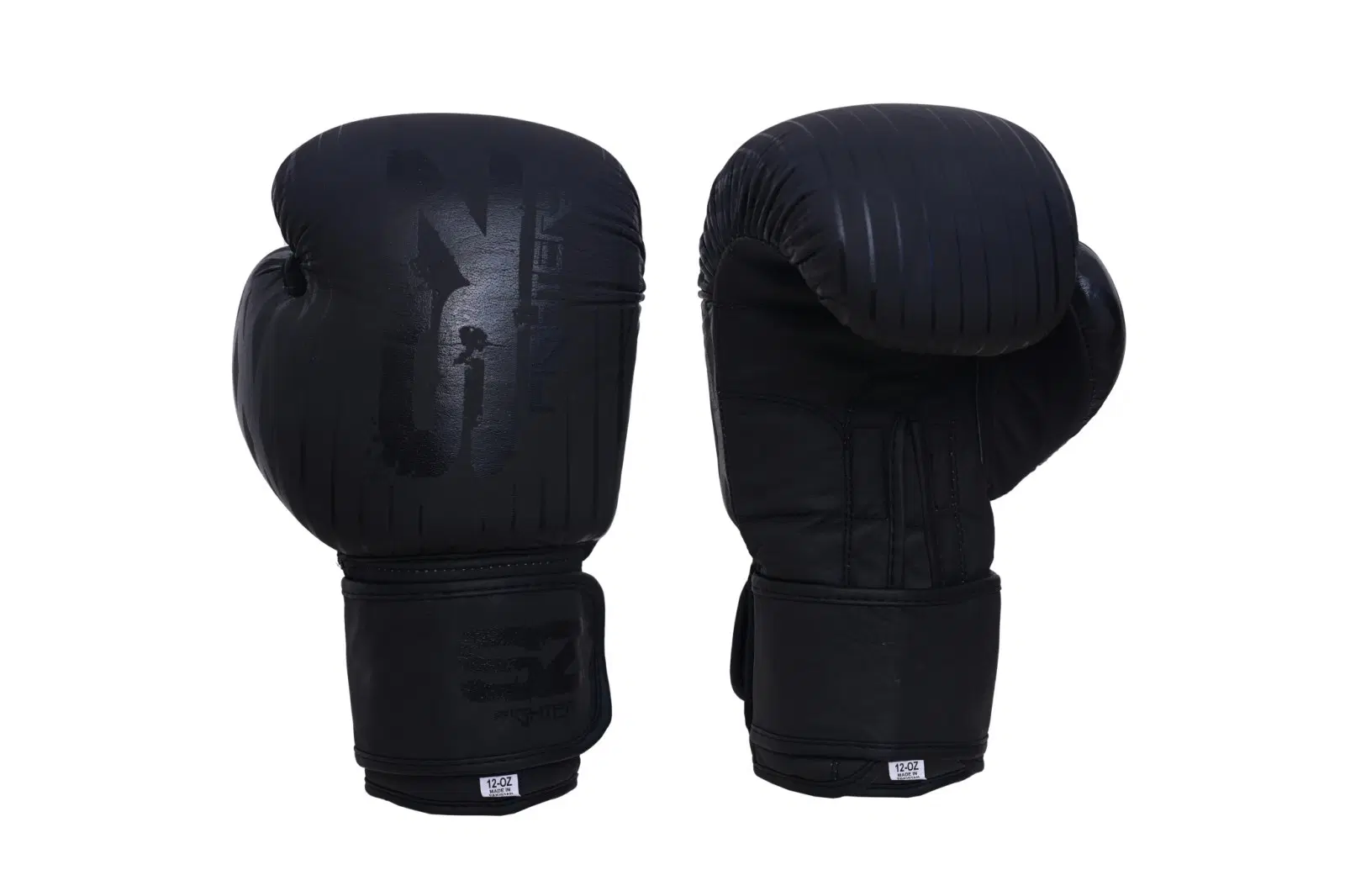 SZ Fighters – Боксови ръкавици естествена кожа – Plasma – Black/Black, преден изглед