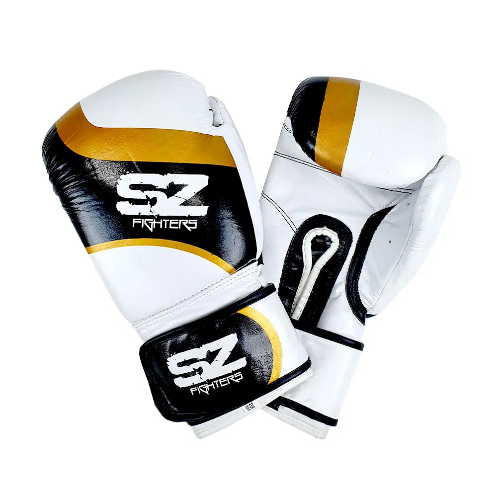 SZ Fighters – Боксови ръкавици естествена кожа – Warrior White