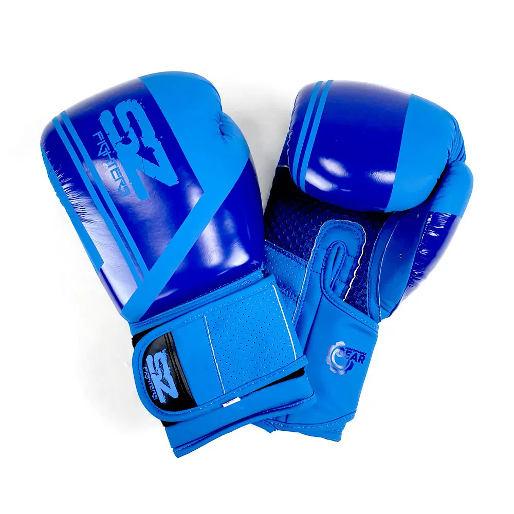 SZ Fighters – Боксови ръкавици изкуствена кожа – Indigo Blue Matt, преден изглед