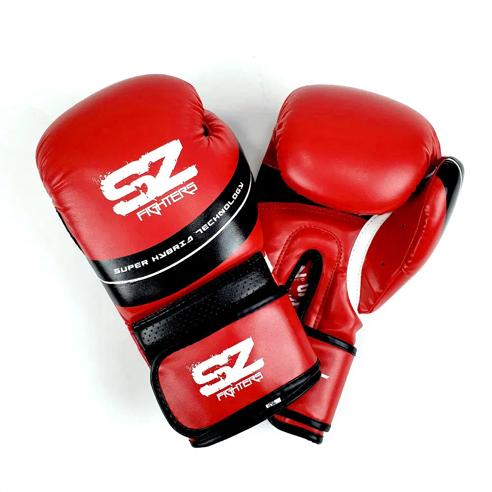 SZ Fighters – Боксови ръкавици изкуствена кожа – Thunder Red, преден изглед