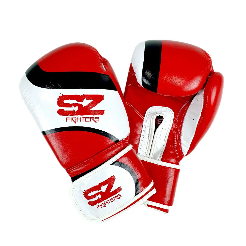 SZ Fighters – Боксови ръкавици изкуствена кожа – Warrior Red, преден изглед